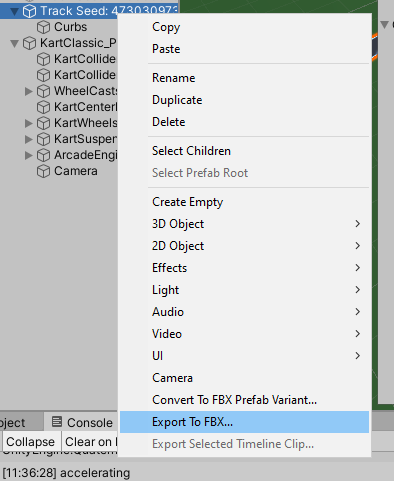 dropdown FBX exporter