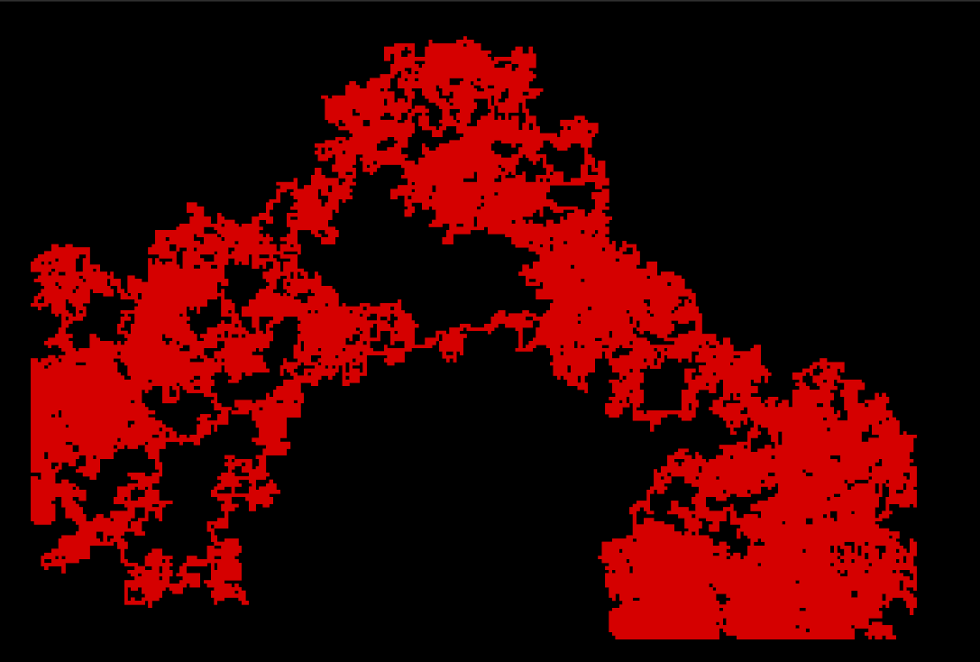 256x256 Random Walk generated map with 65535 iterations