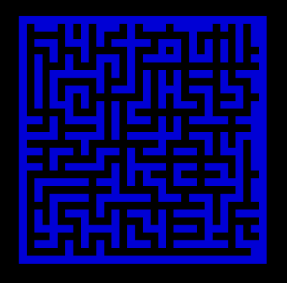 A sample maze generated with the Random Grid Maze algorithm